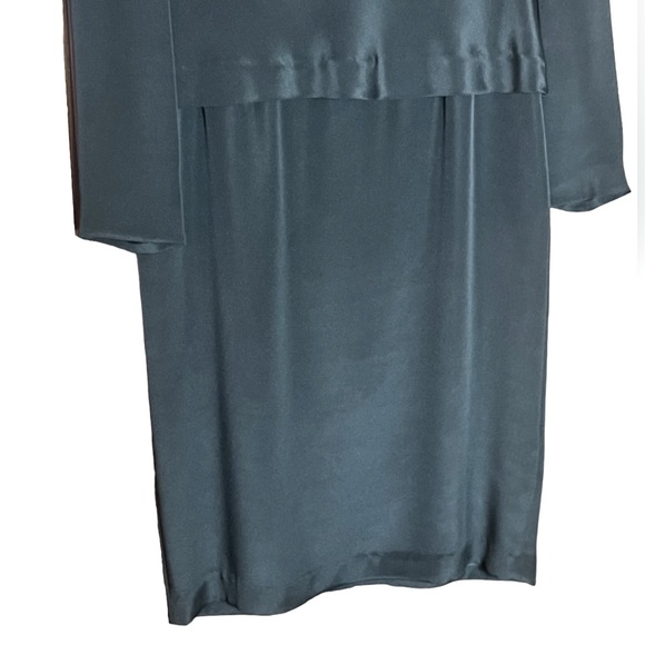 CARDIERE ET CIE BLACK SILK ONE PIECE BUTTON BACK DRESS GREAT CONDITION (10) - Picture 3 of 8